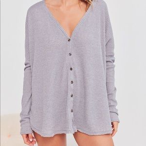 Urban Outfitters Out From Under Jojo Oversized Thermal Button-Front Top